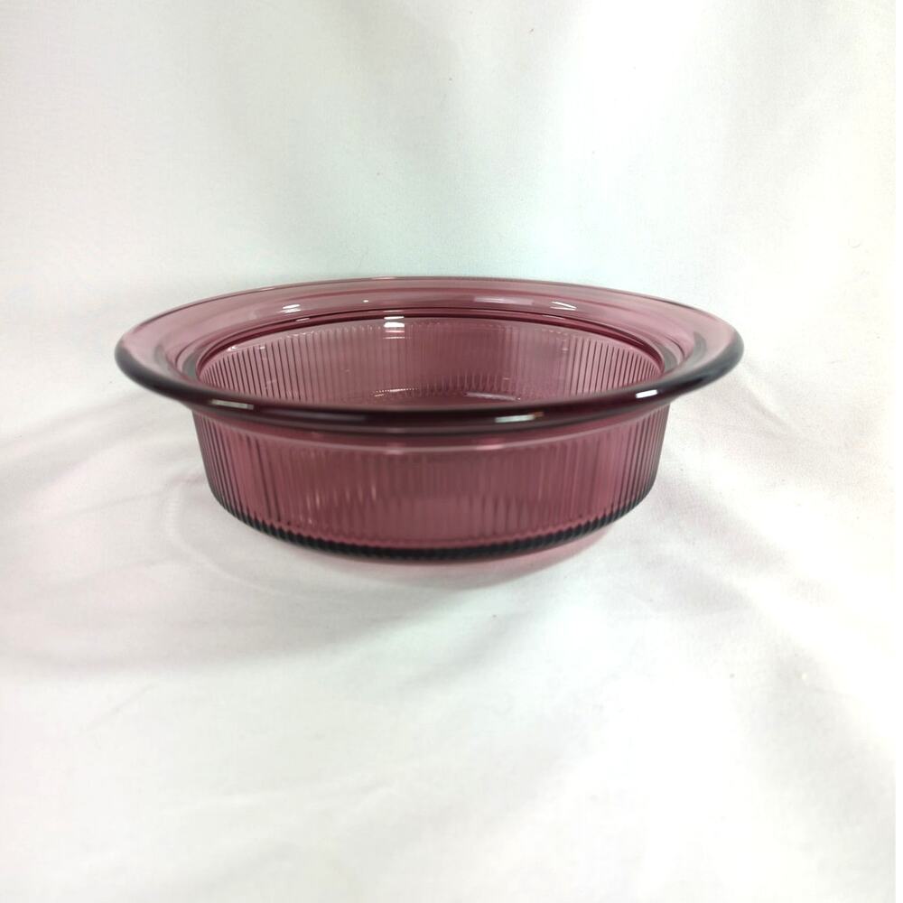 Cranberry Corning Vision Ware 1Qt Ribbed Casserole Dish V-31-B